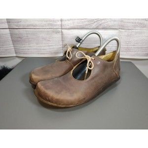 Sergio Tomani Tie-Up Brown Hand-Sewn Leather Shoes, Size 36 Made in Columbia